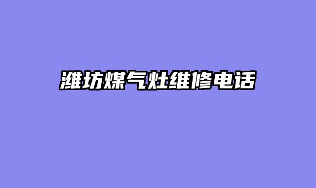 潍坊煤气灶维修电话