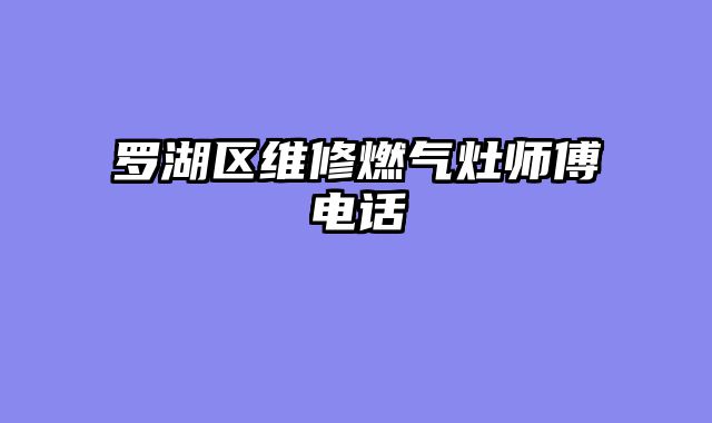 罗湖区维修燃气灶师傅电话