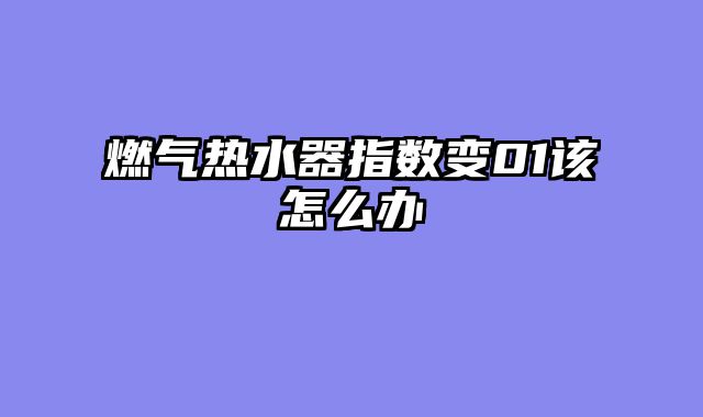 燃气热水器指数变01该怎么办