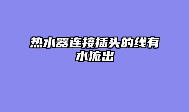 热水器连接插头的线有水流出