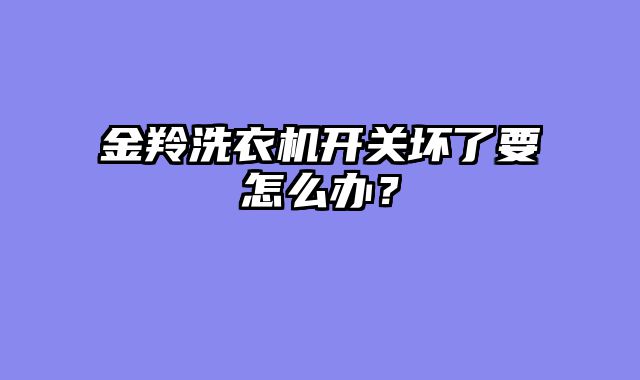 金羚洗衣机开关坏了要怎么办？