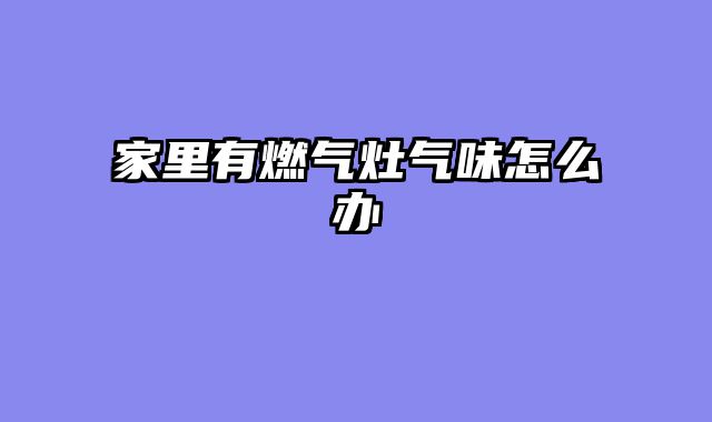 家里有燃气灶气味怎么办