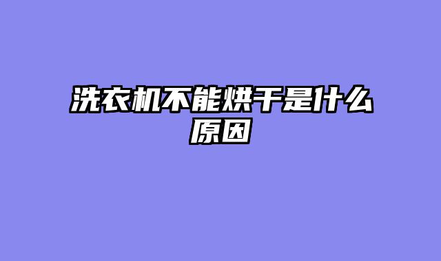 洗衣机不能烘干是什么原因