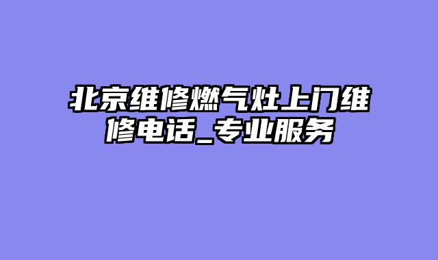 北京维修燃气灶上门维修电话_专业服务