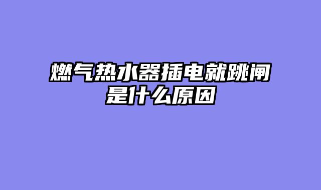 燃气热水器插电就跳闸是什么原因