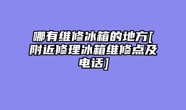哪有维修冰箱的地方[附近修理冰箱维修点及电话]