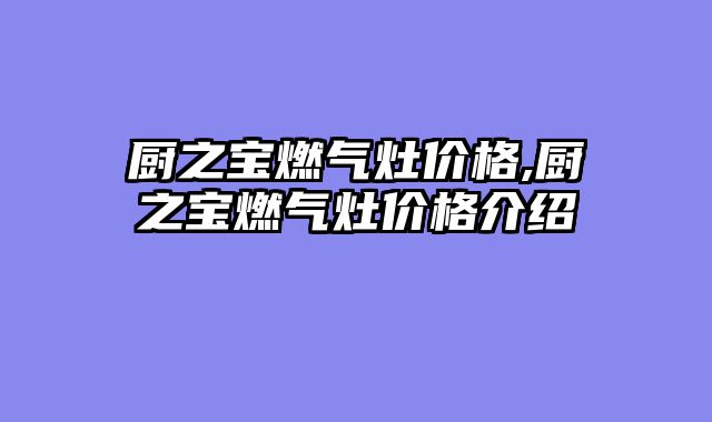 厨之宝燃气灶价格,厨之宝燃气灶价格介绍
