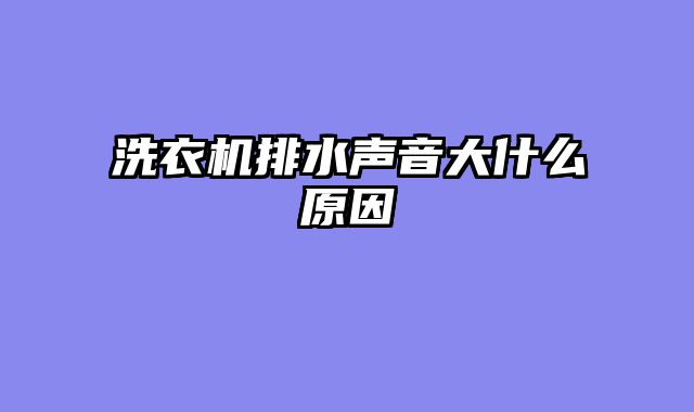 洗衣机排水声音大什么原因