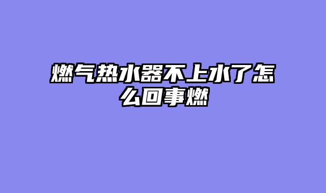 燃气热水器不上水了怎么回事燃