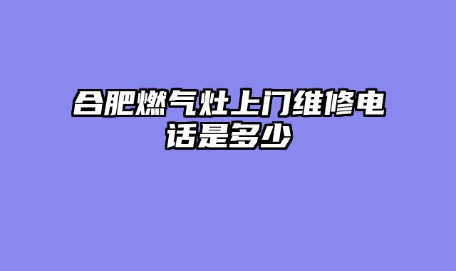 合肥燃气灶上门维修电话是多少