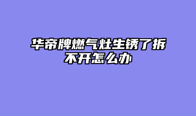 华帝牌燃气灶生锈了拆不开怎么办