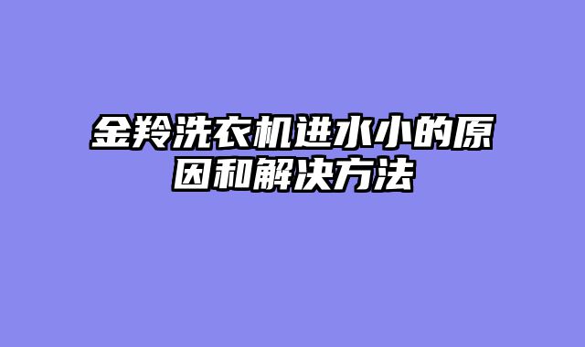 金羚洗衣机进水小的原因和解决方法