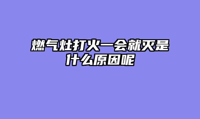燃气灶打火一会就灭是什么原因呢