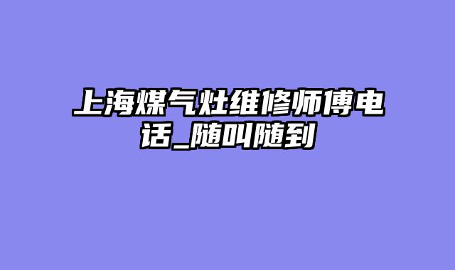 上海煤气灶维修师傅电话_随叫随到