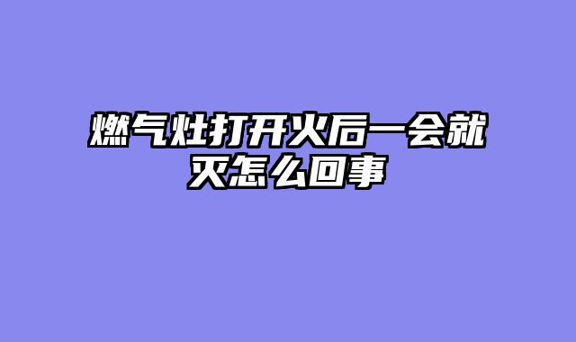 燃气灶打开火后一会就灭怎么回事