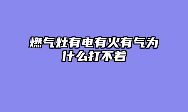 燃气灶有电有火有气为什么打不着