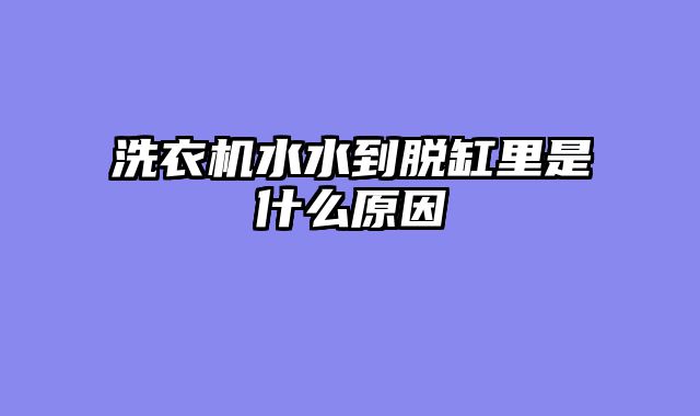 洗衣机水水到脱缸里是什么原因