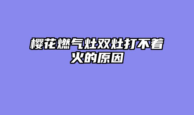樱花燃气灶双灶打不着火的原因