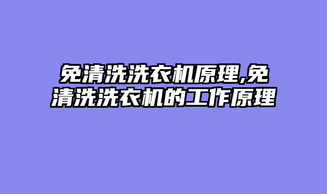 免清洗洗衣机原理,免清洗洗衣机的工作原理