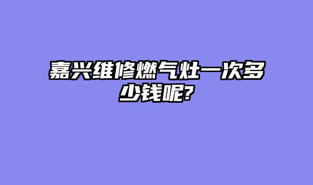 嘉兴维修燃气灶一次多少钱呢?