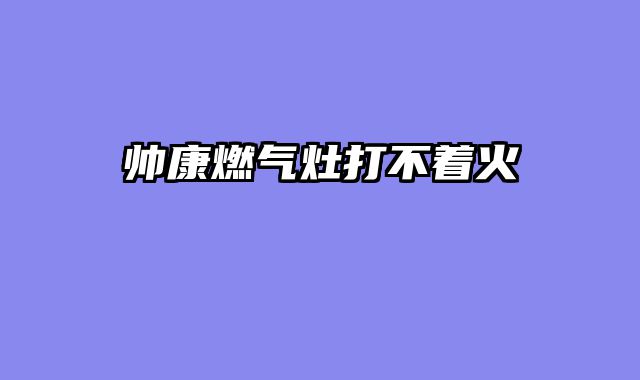 帅康燃气灶打不着火