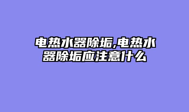电热水器除垢,电热水器除垢应注意什么