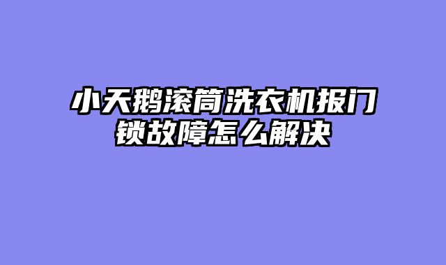 小天鹅滚筒洗衣机报门锁故障怎么解决