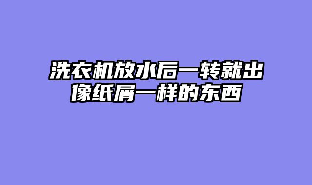 洗衣机放水后一转就出像纸屑一样的东西