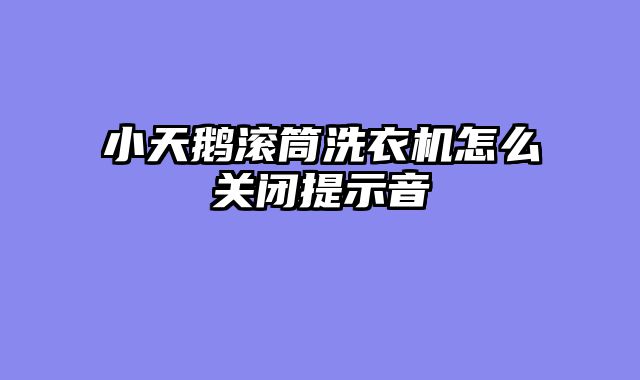 小天鹅滚筒洗衣机怎么关闭提示音