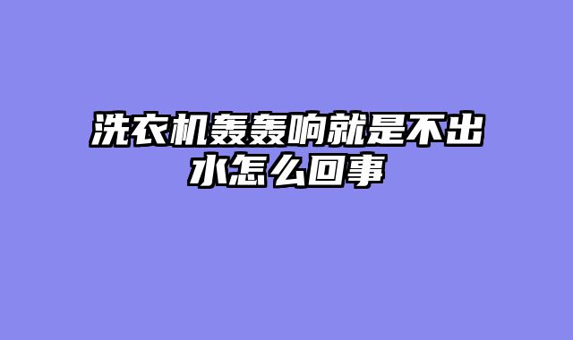 洗衣机轰轰响就是不出水怎么回事