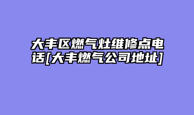 大丰区燃气灶维修点电话[大丰燃气公司地址]