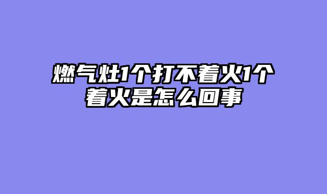燃气灶1个打不着火1个着火是怎么回事