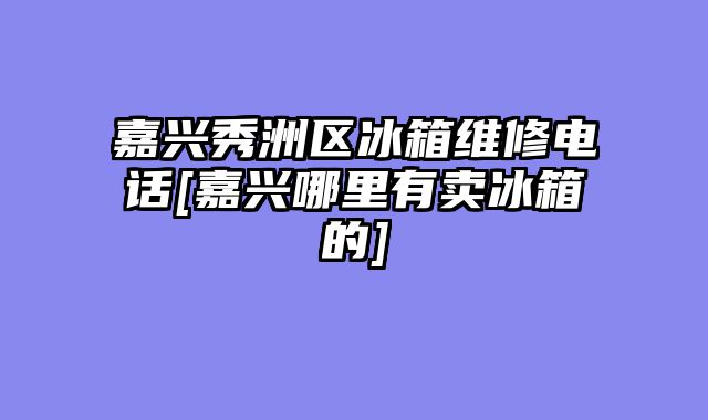 嘉兴秀洲区冰箱维修电话[嘉兴哪里有卖冰箱的]