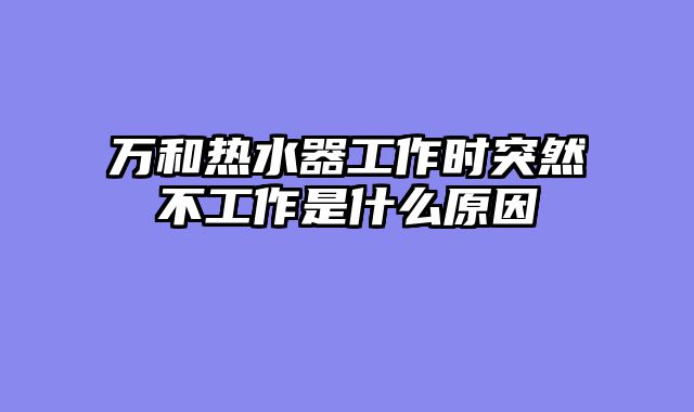 万和热水器工作时突然不工作是什么原因