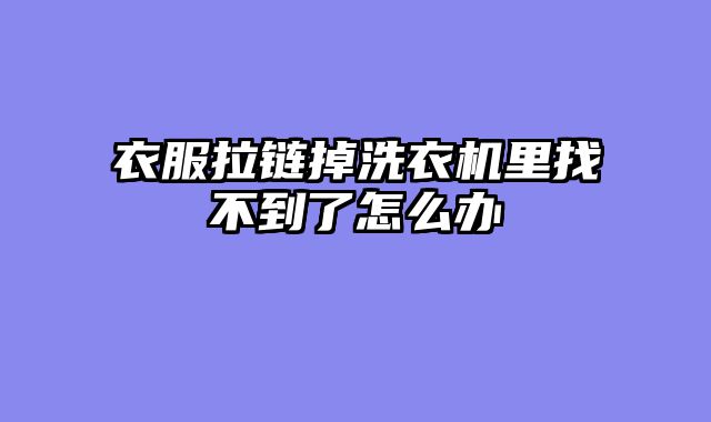 衣服拉链掉洗衣机里找不到了怎么办