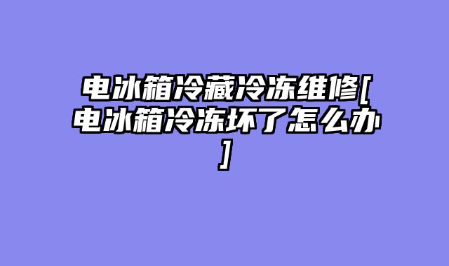 电冰箱冷藏冷冻维修[电冰箱冷冻坏了怎么办]