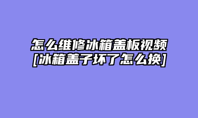 怎么维修冰箱盖板视频[冰箱盖子坏了怎么换]