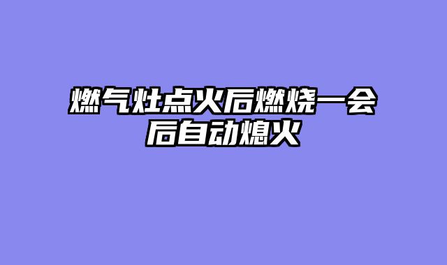 燃气灶点火后燃烧一会后自动熄火
