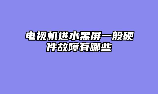电视机进水黑屏一般硬件故障有哪些