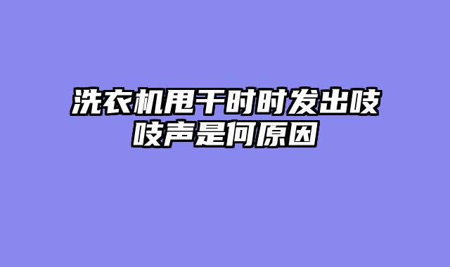 洗衣机甩干时时发出吱吱声是何原因