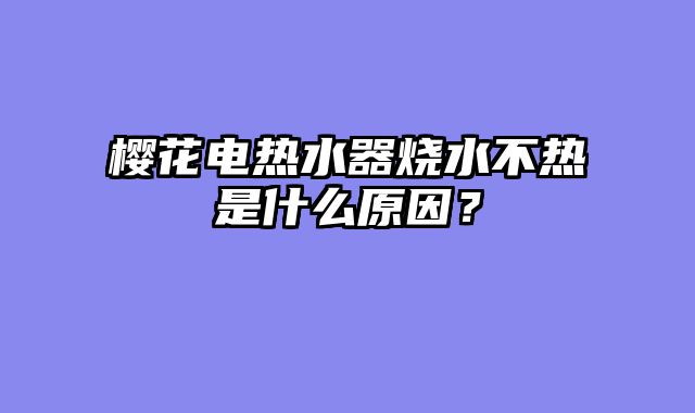 樱花电热水器烧水不热是什么原因？