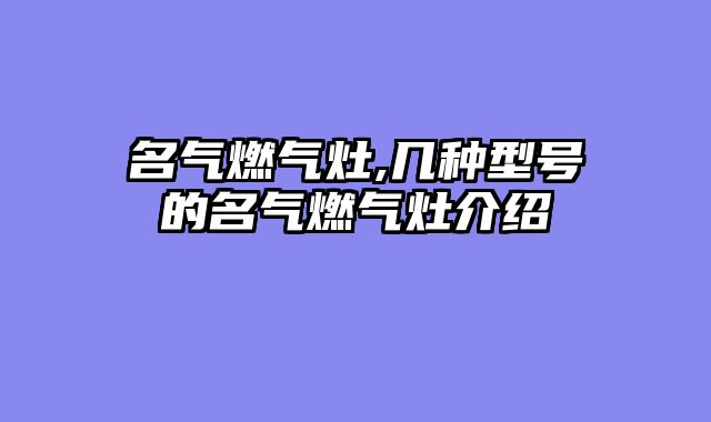 名气燃气灶,几种型号的名气燃气灶介绍