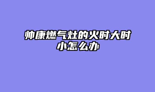 帅康燃气灶的火时大时小怎么办