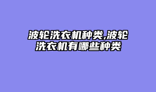 波轮洗衣机种类,波轮洗衣机有哪些种类