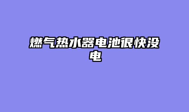 燃气热水器电池很快没电