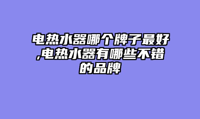 电热水器哪个牌子最好,电热水器有哪些不错的品牌
