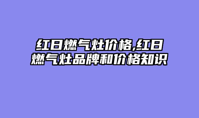 红日燃气灶价格,红日燃气灶品牌和价格知识