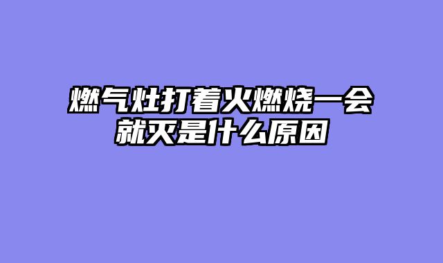 燃气灶打着火燃烧一会就灭是什么原因