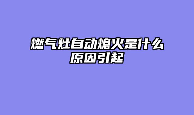 燃气灶自动熄火是什么原因引起