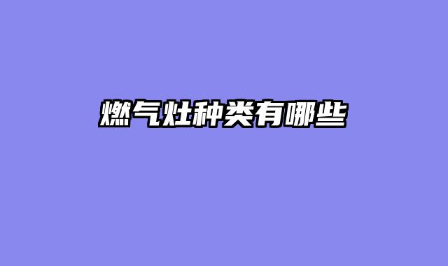 燃气灶种类有哪些